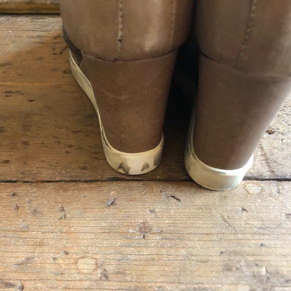 FashionLab Italian Leather Wedge lace Up Booties - Picture 5 of 8